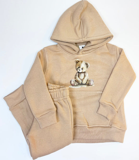 Boys Beige Teddy Bear Tracksuit