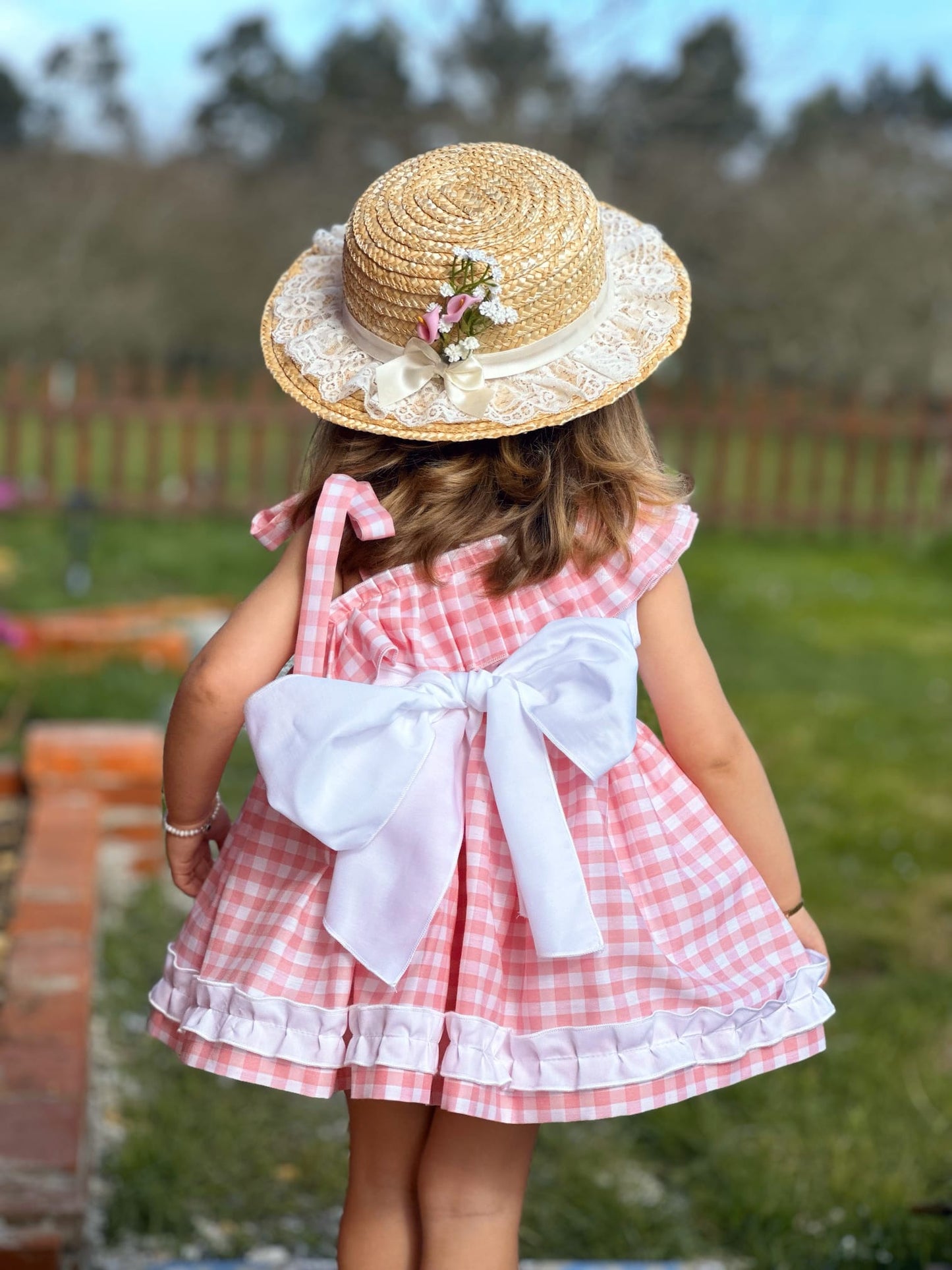 Sonata Pink & White Gingham Dress - (Made To Order)