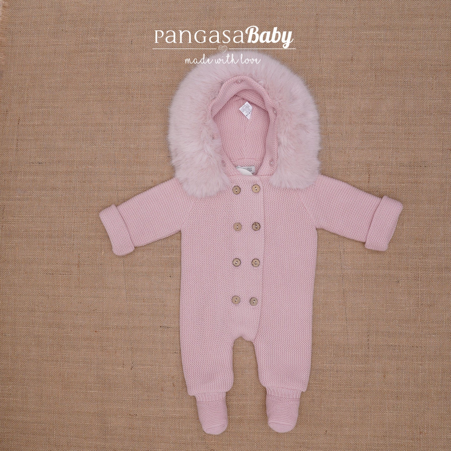 Pangasa Baby Natural Fur Pramsuit - 6 colours - Preorder