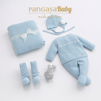 Pangasa Baby 3 Piece Blue Knitted Set ~ AW26 Preorder
