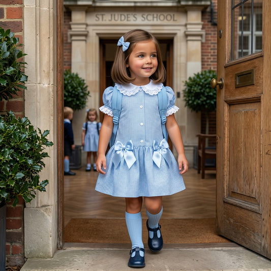 Sonata Girls Gingham School Dress SS26 - (Made To Order Any Colour)