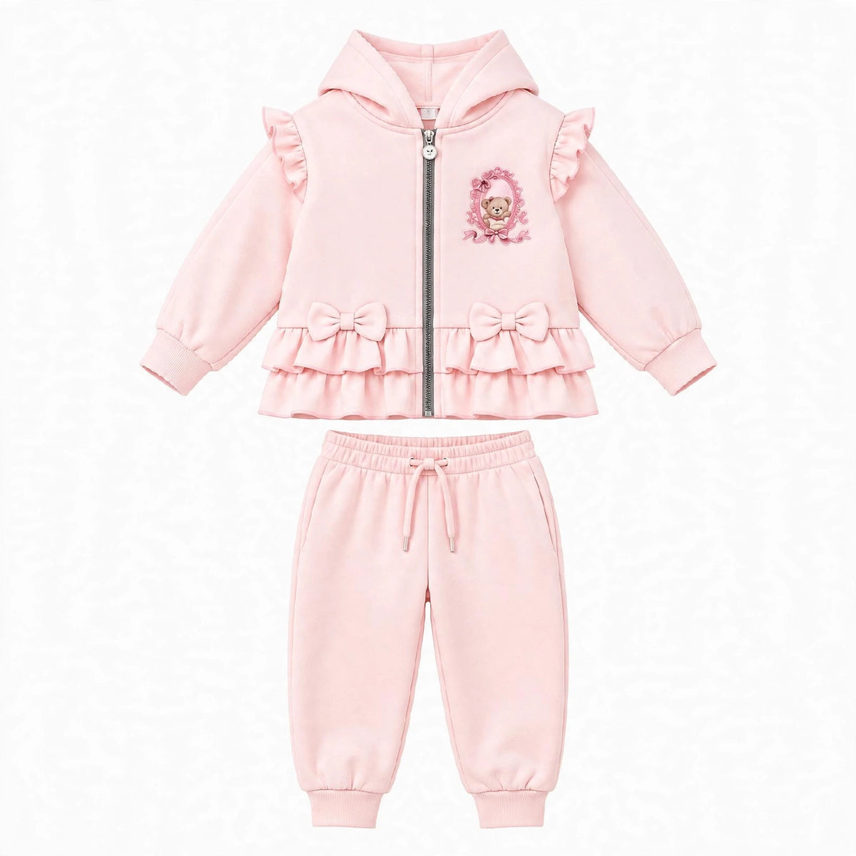 Girls Pink Teddybear Tracksuit Set (Preorder)