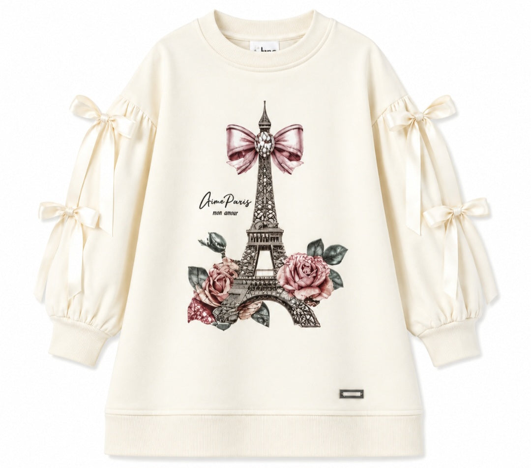 Girls Eiffel Tower Bow Dress (Preorder)