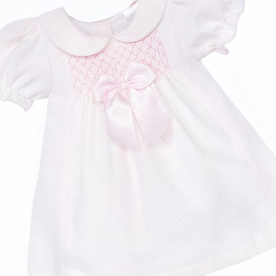 Baby Girl Pink Waffle Smocked Dress