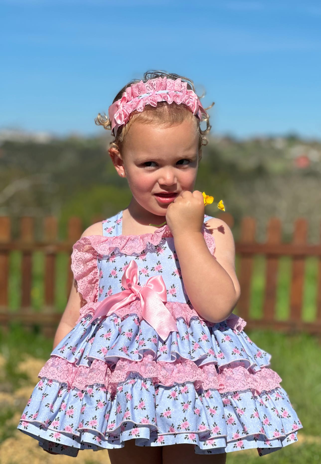 Sonata Pink & Blue Puffball Dress - (Made To Order)