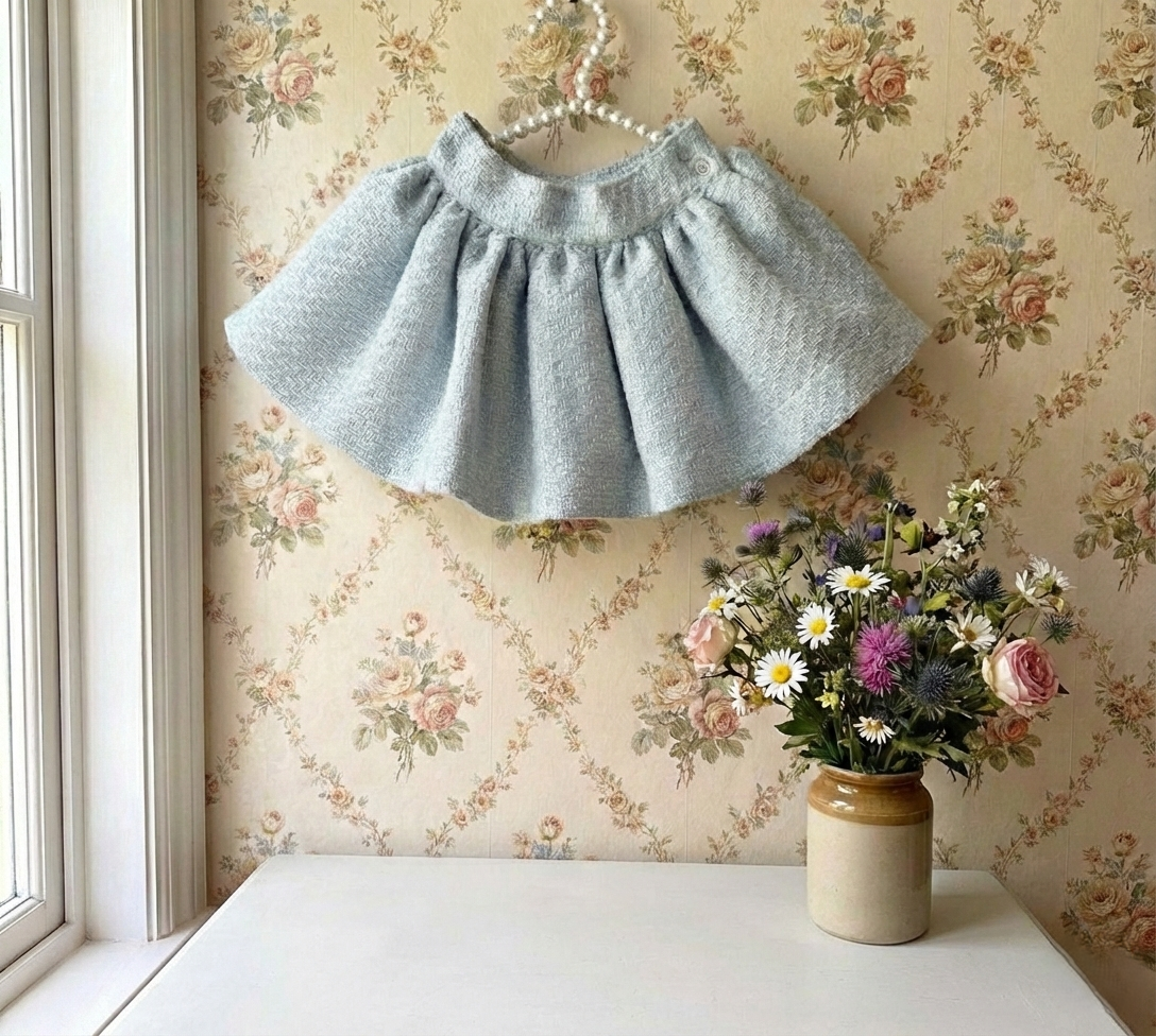 Girls Sonata Handmade Baby Blue Skirt SS26 (Made to order)