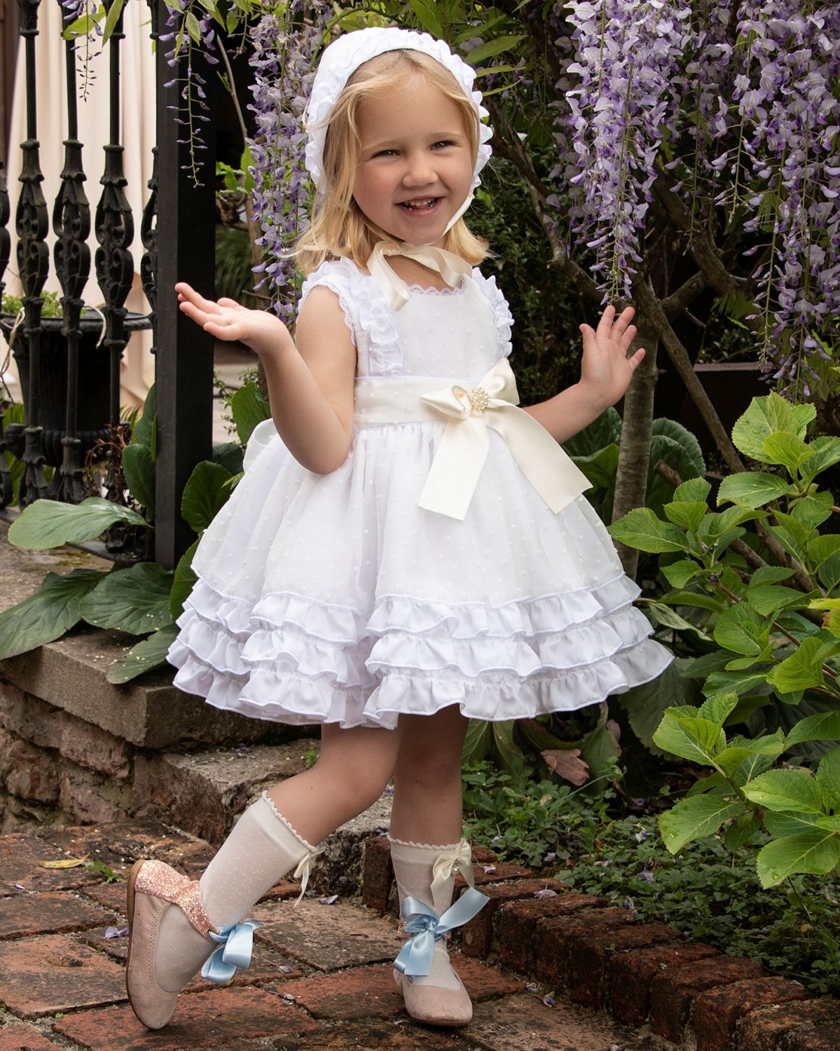 Sonata White Ruffle Dress - (Made to order)