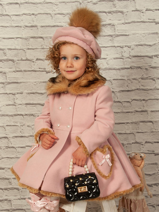 Sonata Girls Pink Heart Pocket Coat AW (Made to order)